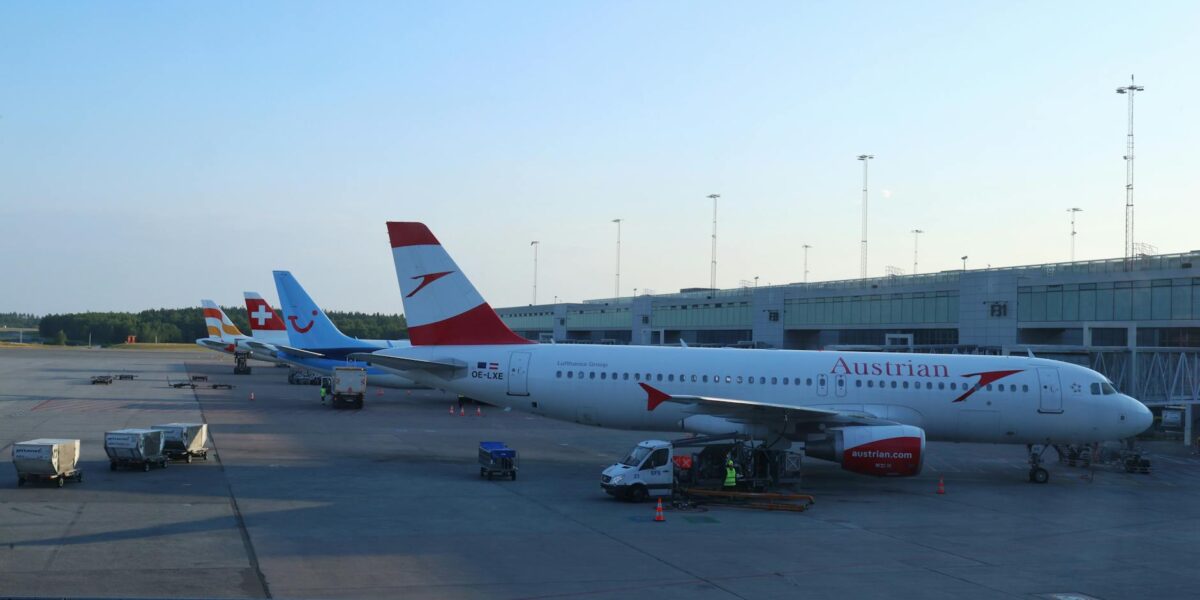 Avions stationnés à l'aéroport d'Oslo-Gardermoen, Norvège