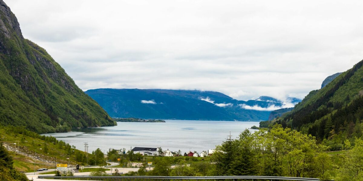 Route panoramique le long d'un fjord norvégien lors d'un road trip